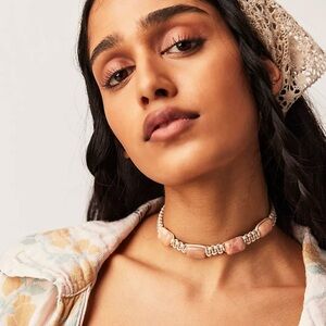 Free People Sweet Carolina Choker Ivory Rose Quartz